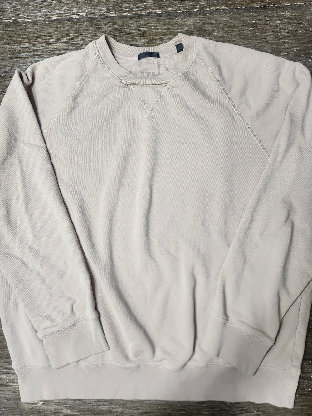 ATM Anthony Thomas Melillo Men's Pale Beige Crewneck Sweatshirt